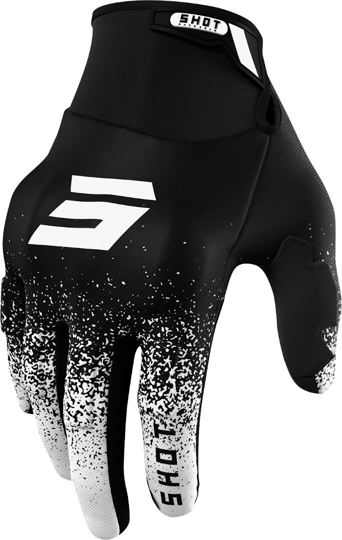 Shot Drift Edge Motocross Gloves, black-white, Size M L, black-white, Size M L