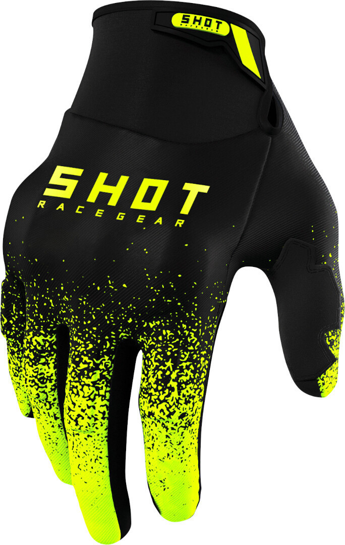 Shot Drift Edge Motocross Gloves, black-yellow, Size 2XL for Men-image-910026944