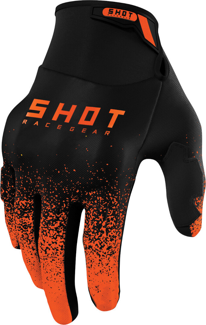 Shot Drift Edge Motocross Gloves, black-orange, Size 2XL for Men-image-910025167
