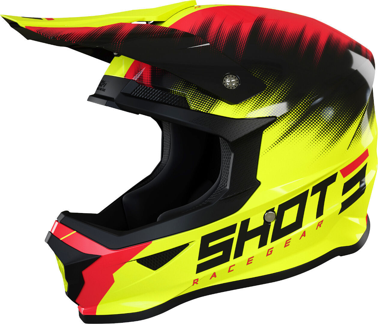 Shot Furious Versus Kids Motocross Helmet, red-yellow, Size S, red-yellow, Size S