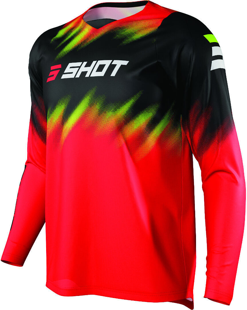 Shot Devo Versus Kinder Motocross Jersey, schwarz-rot, Größe 10 - 11, schwarz-rot, Größe 10 - 11