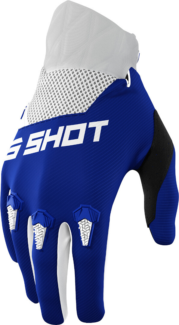 Shot Devo Kids Motocross Gloves, white-blue, Size 4/5, white-blue, Size 4/5