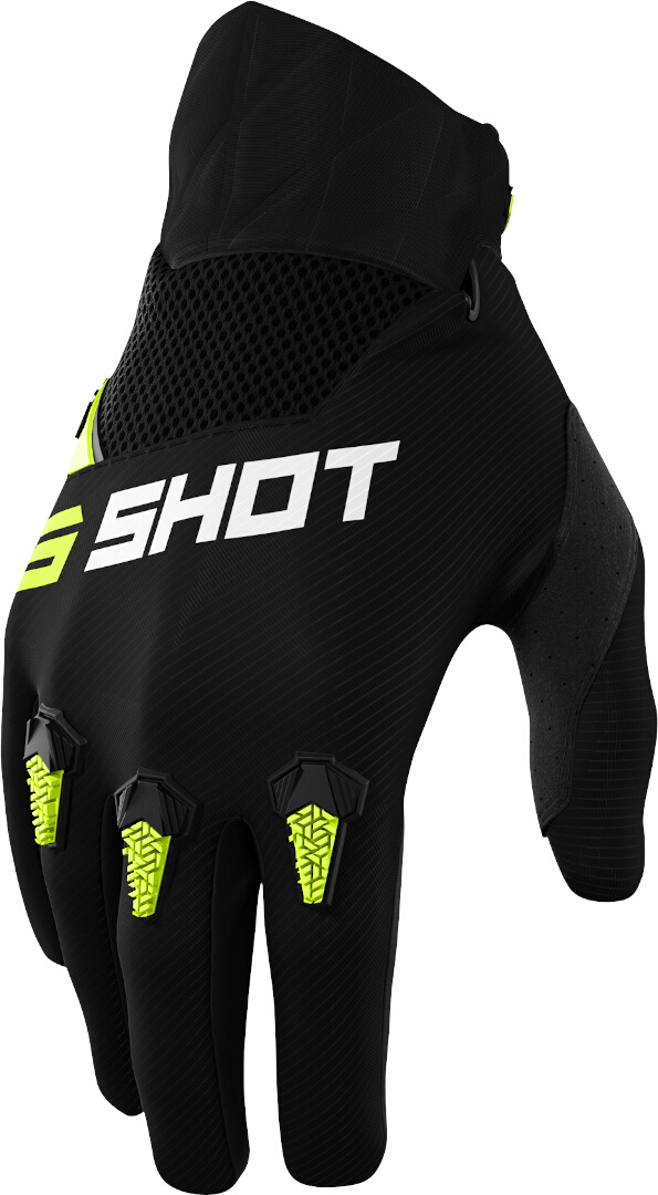 Shot Devo Kids Motocross Gloves, black-yellow, Size 4/5, black-yellow, Size 4/5