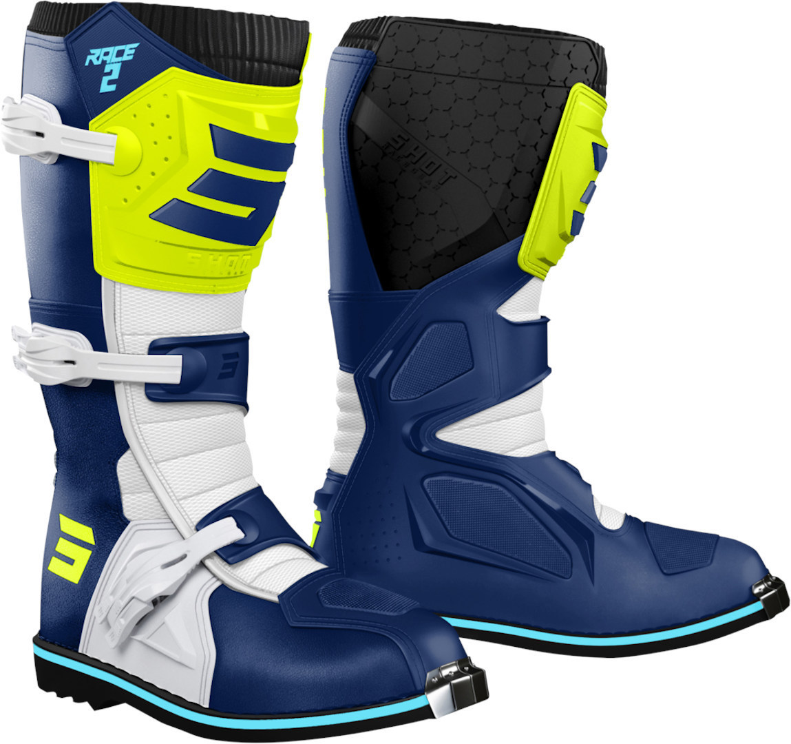 Shot Race 2 Kinder Motocross Stiefel, blau-gelb, Größe 31, blau-gelb, Größe 31