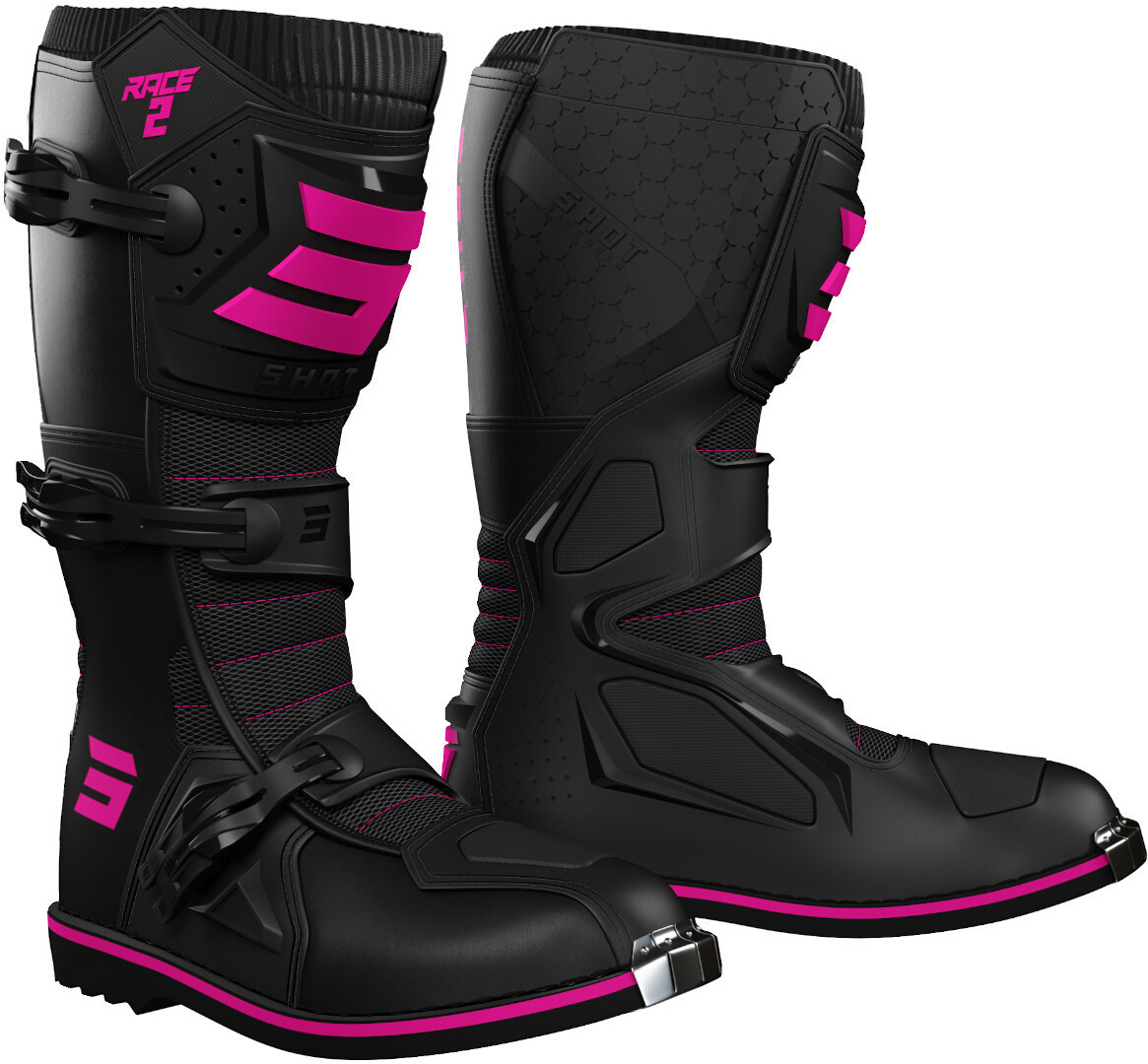 Shot Race 2 Kinder Motocross Stiefel, schwarz-pink, Größe 31, schwarz-pink, Größe 31