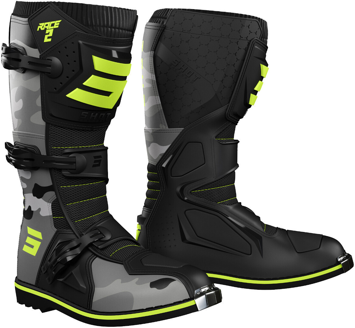 Shot Race 2 Kinder Motocross Stiefel, schwarz-gelb, Größe 34, schwarz-gelb, Größe 34