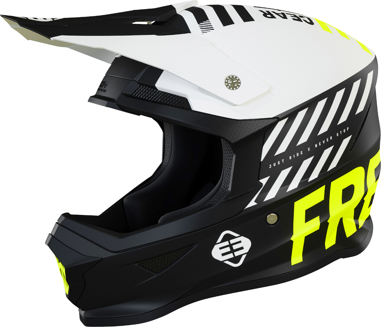 Freegun XP4 Danger Motocross Helmet, black-white-yellow, Size XS, black-white-yellow, Size XS
