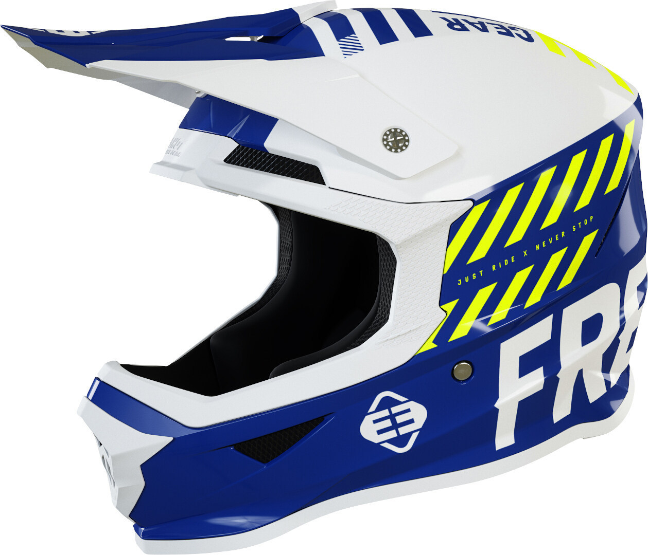 Freegun XP4 Danger Motocross Helmet, white-turquoise-blue, Size XS, white-turquoise-blue, Size XS