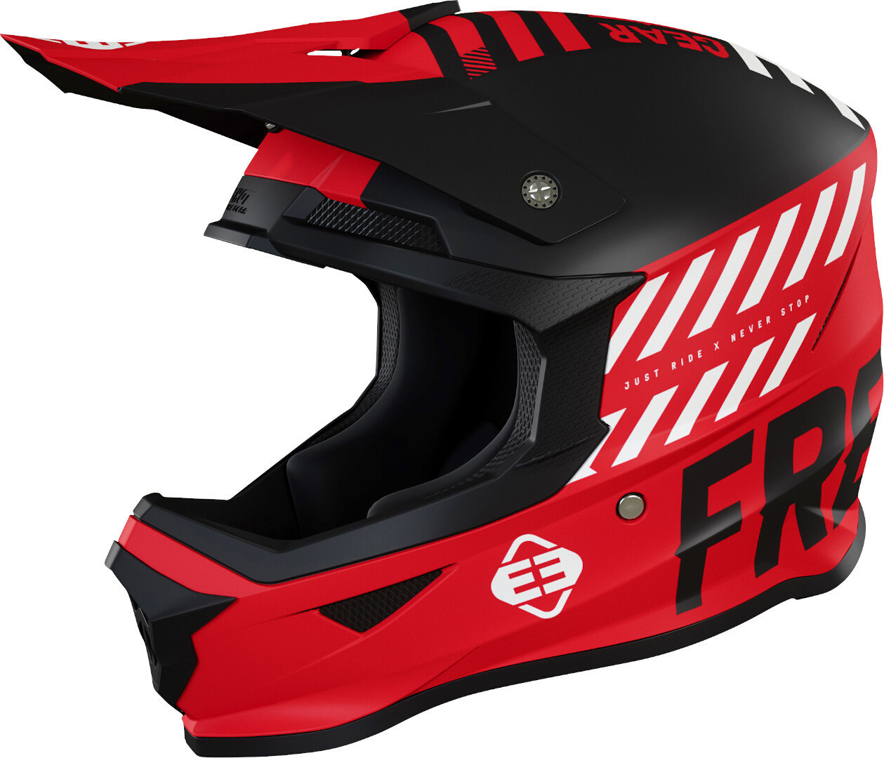 Freegun XP4 Danger Kids Motocross Helmet, black-white-red, Size S, black-white-red, Size S