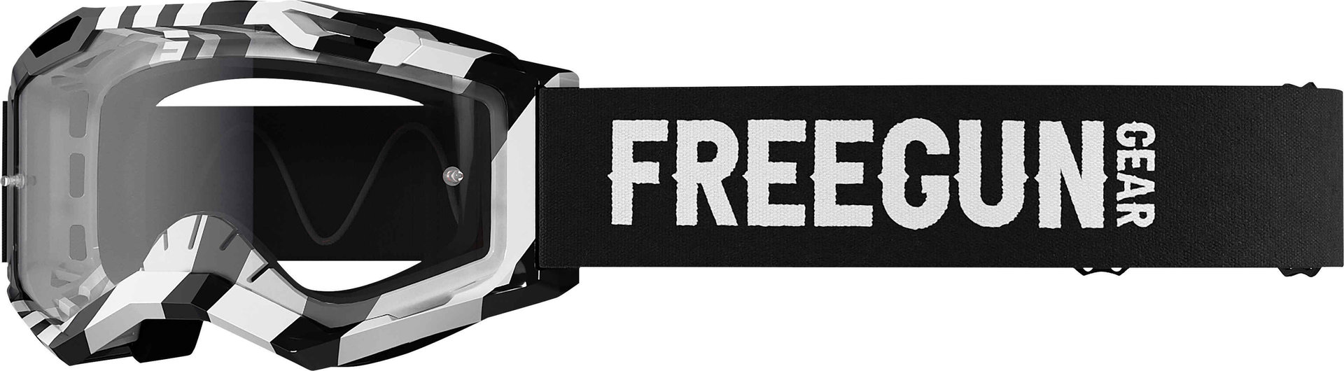 Freegun Danger Motocross Goggles, black-white, black-white, Size One Size
