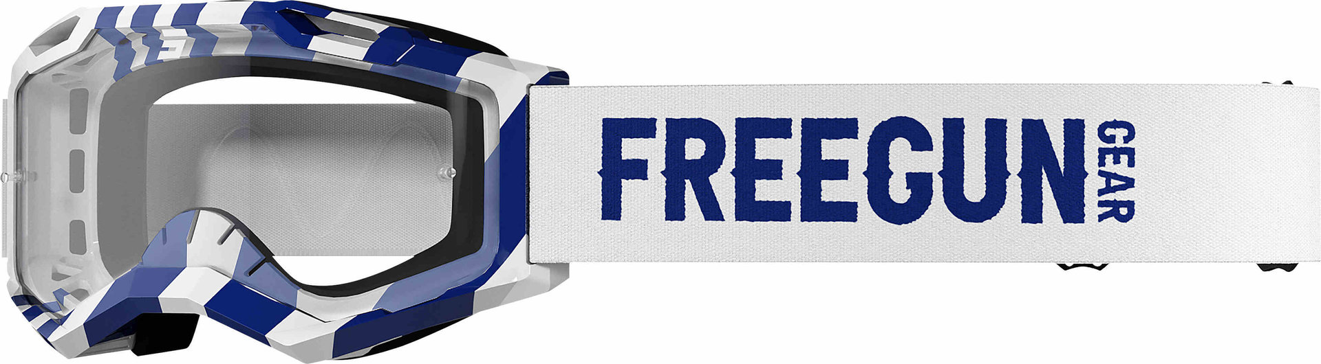 Freegun Danger Motocross Goggles, white-blue, white-blue, Size One Size