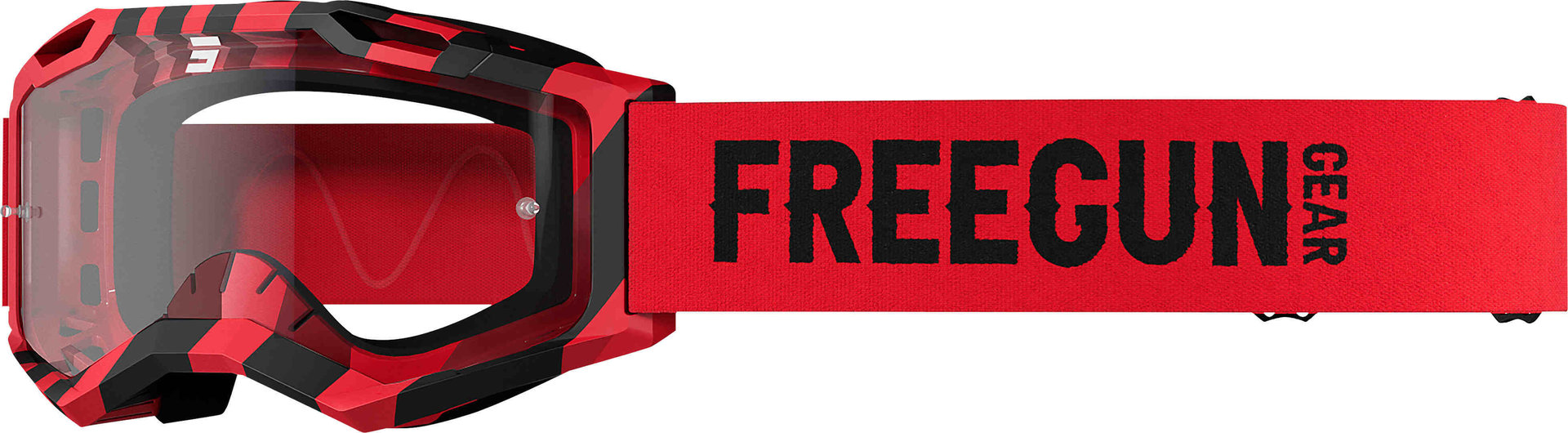 Freegun Danger Motocross Goggles, black-red, black-red, Size One Size