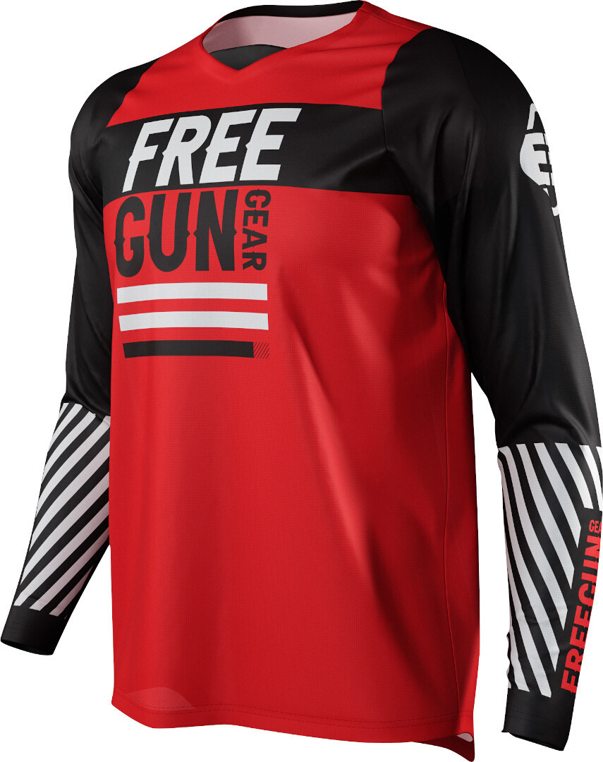Freegun Devo Danger Motocross Jersey, black-red, Size M, black-red, Size M