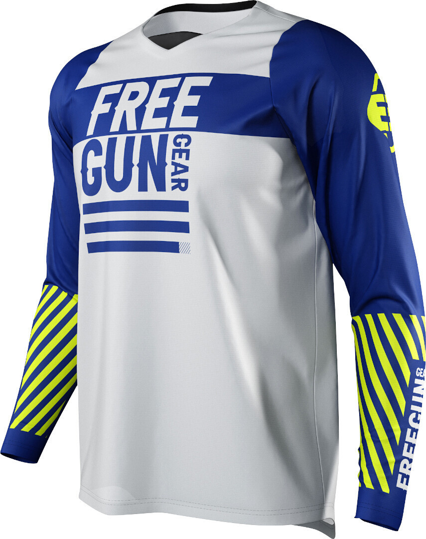 Freegun Devo Danger Kids Motocross Jersey, white-blue, Size 8 - 9, white-blue, Size 8 - 9