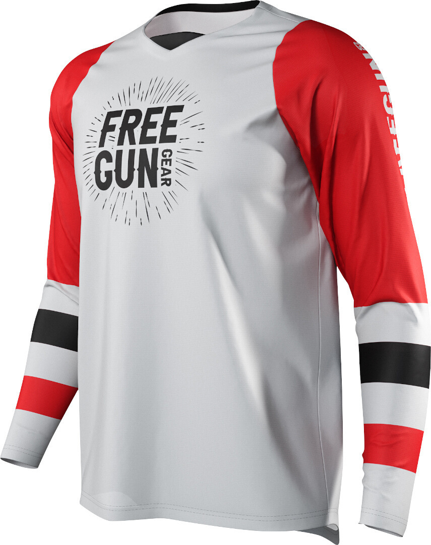 Freegun Devo Load Motocross Jersey, white-red, Size XL, white-red, Size XL