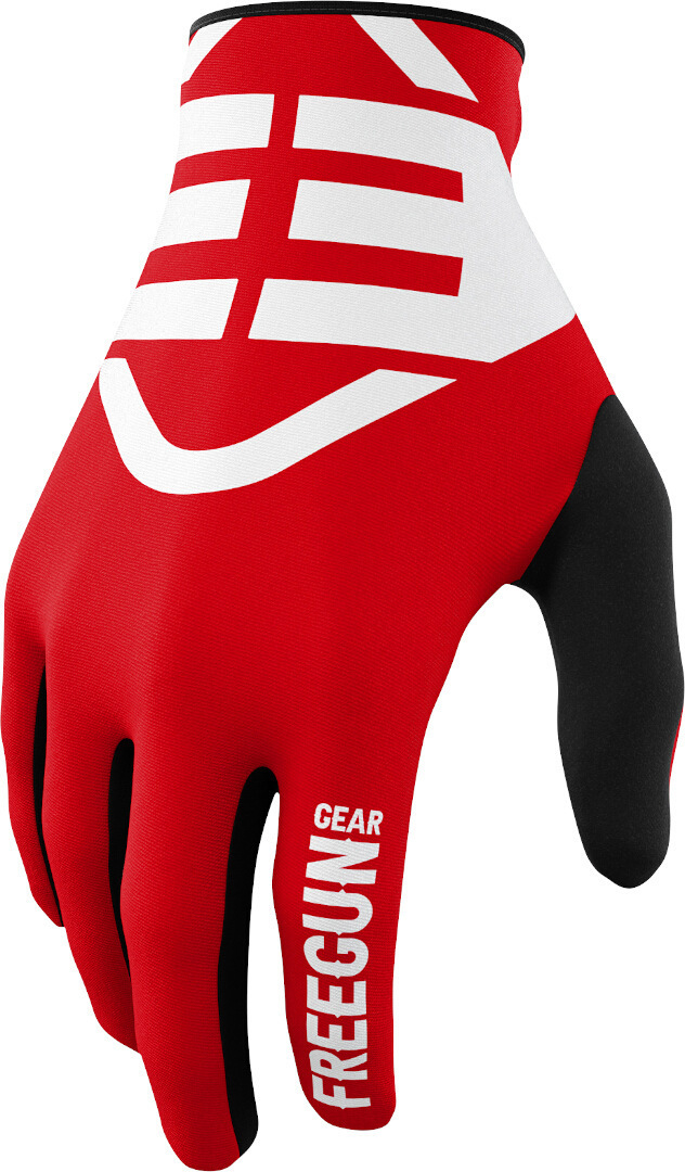 Freegun Devo Skin Kids Motocross Gloves, white-red, Size 4/5, white-red, Size 4/5