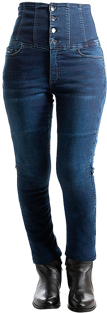 Overlap Evy Ladies Motorcycles Jeans, blue, Size 38 for Women, blue, Size 38 for Women