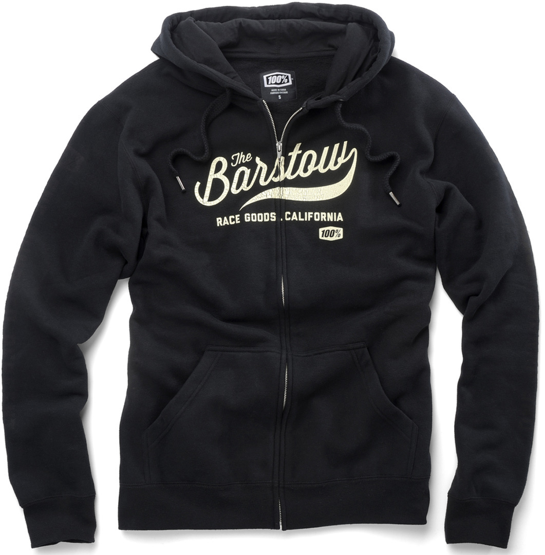 100% Barstow Hoodie met ritssluiting, zwart, afmeting S