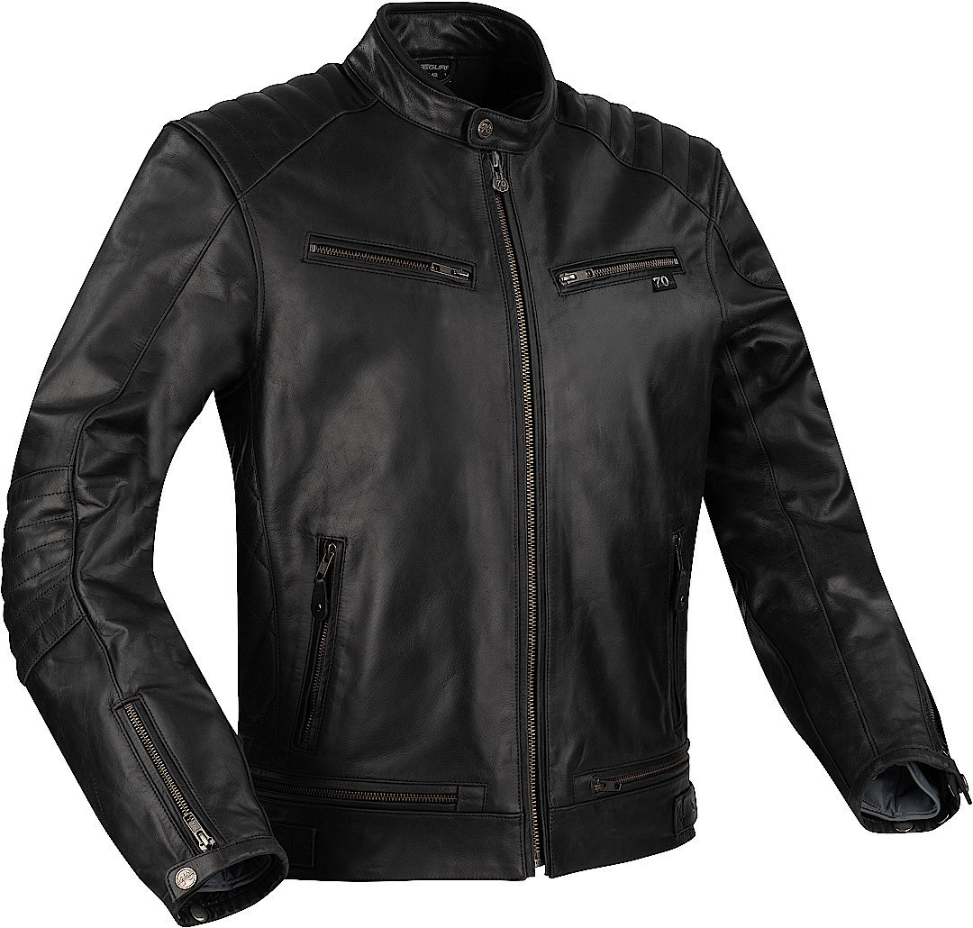 Segura Owen Motorrad Lederjacke, schwarz, Größe S für Männer