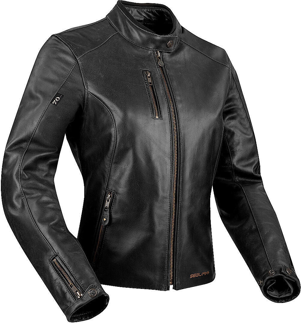 Segura Laxey Motorcykel læderjakke, sort, størrelse 2XL