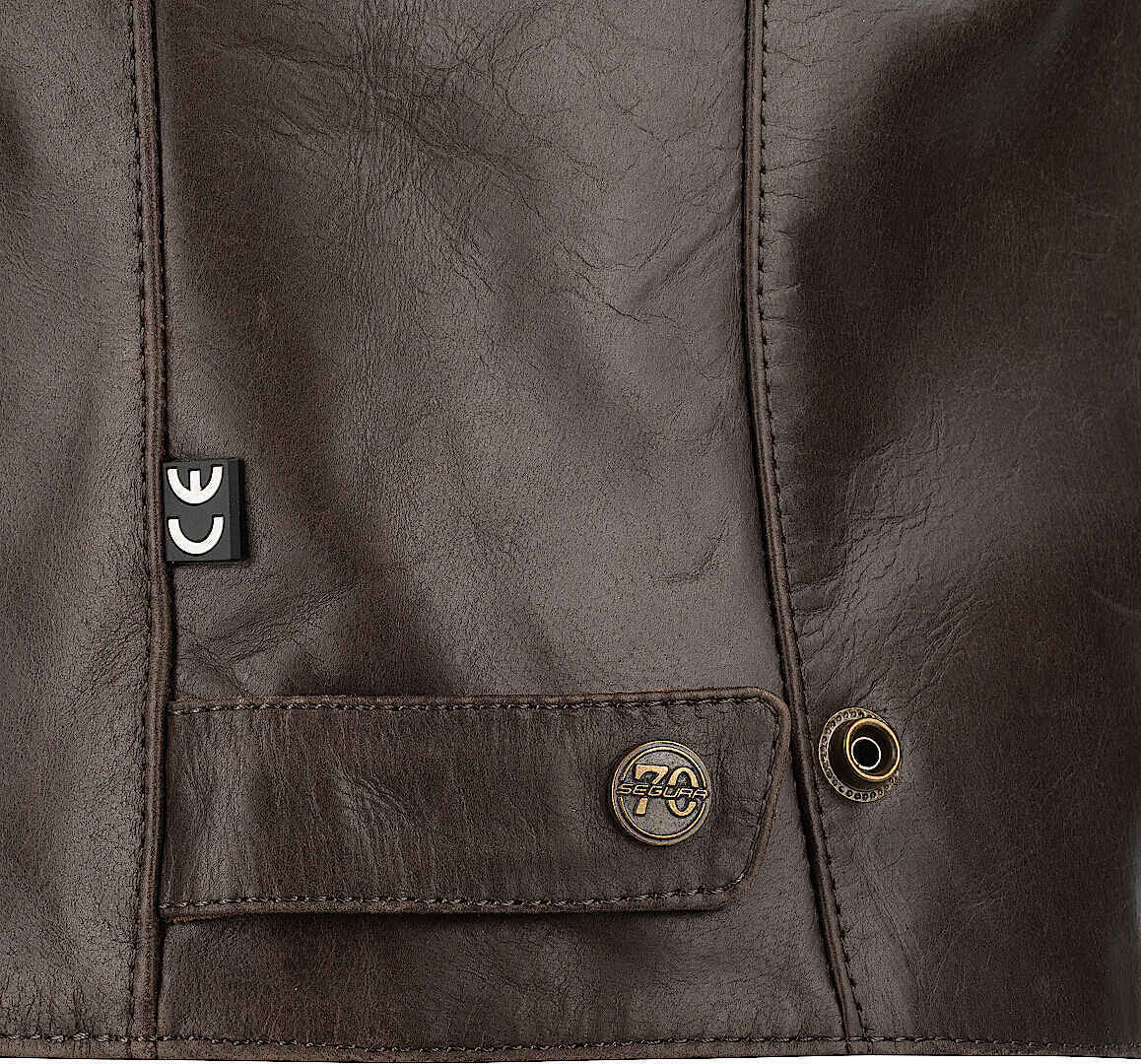 Side view of Segura Laxey Ladies Motorcycle Leather Jacket, brown, Size 46 for Women