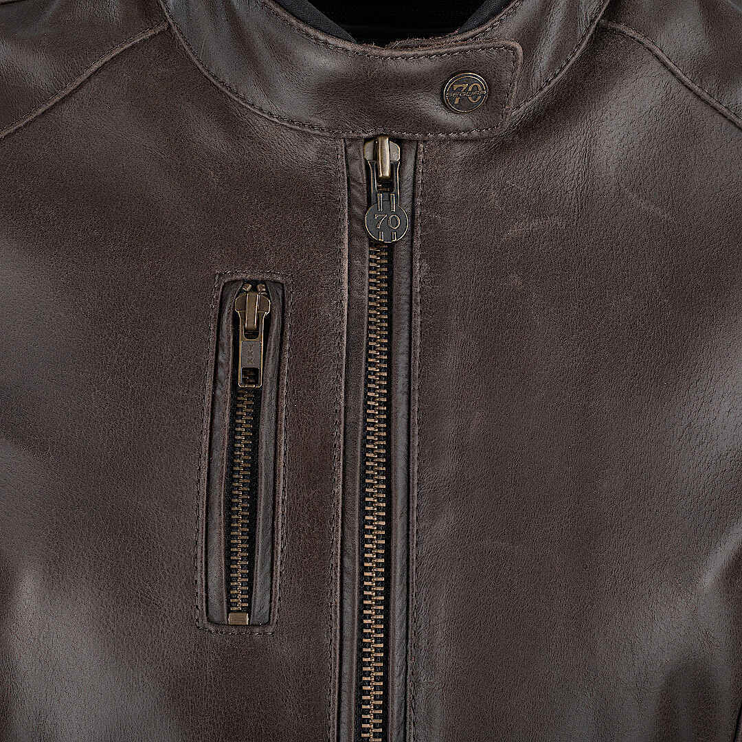 Side view of Segura Laxey Ladies Motorcycle Leather Jacket, brown, Size 46 for Women