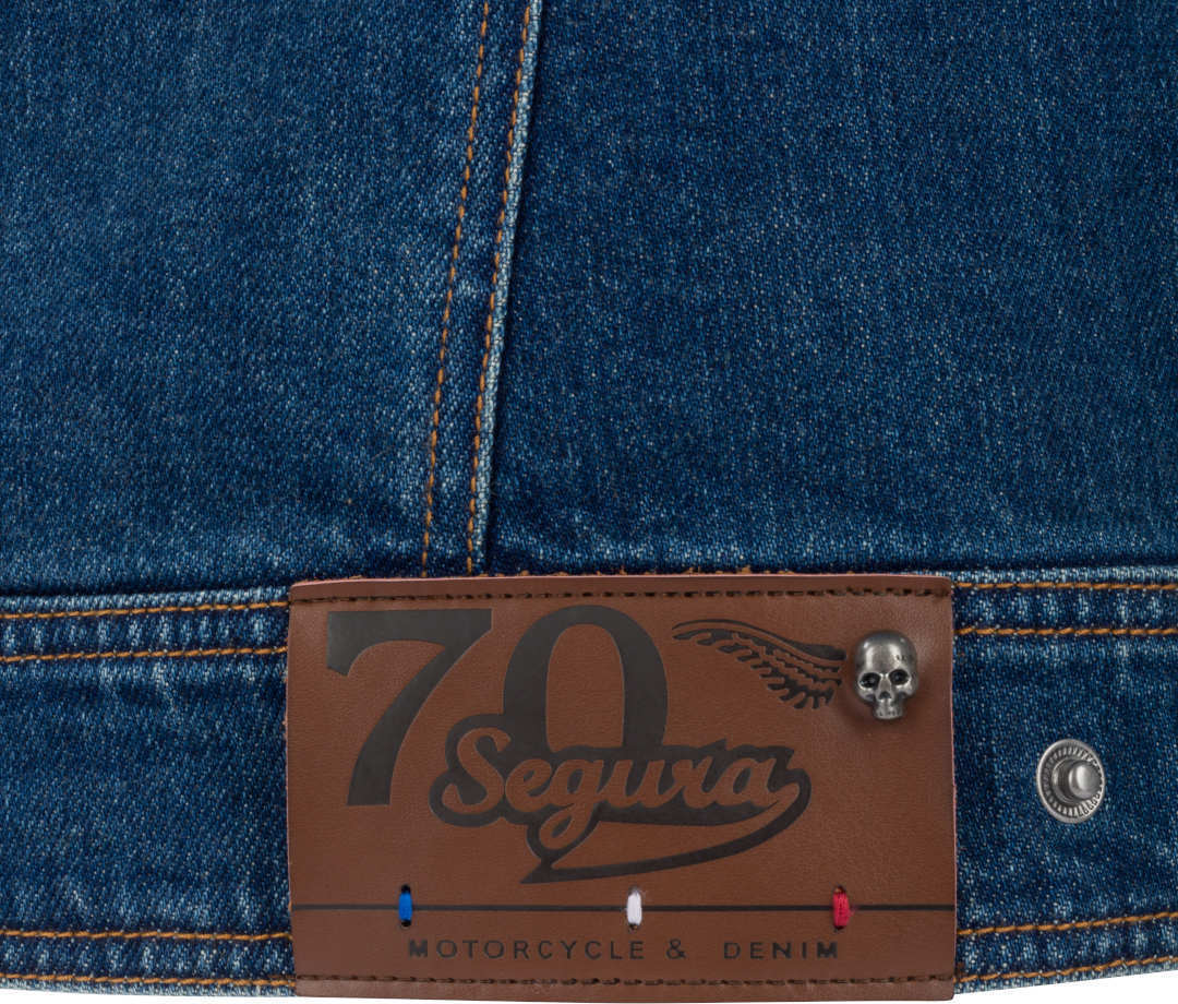 Side view of Segura Jessy Motorcycle Textile Jacket, blue, Size M for Men