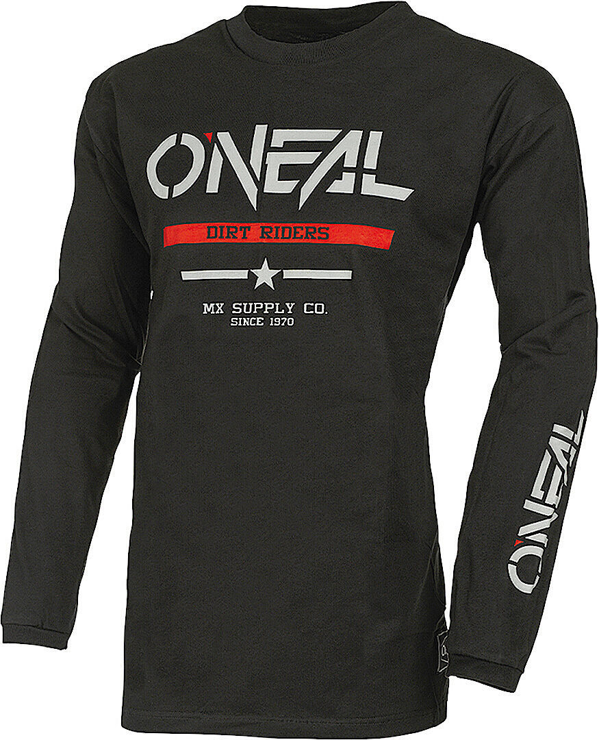 Oneal Element Cotton Squadron V.22 Motocross Jersey, svart-grå-röd, storlek S