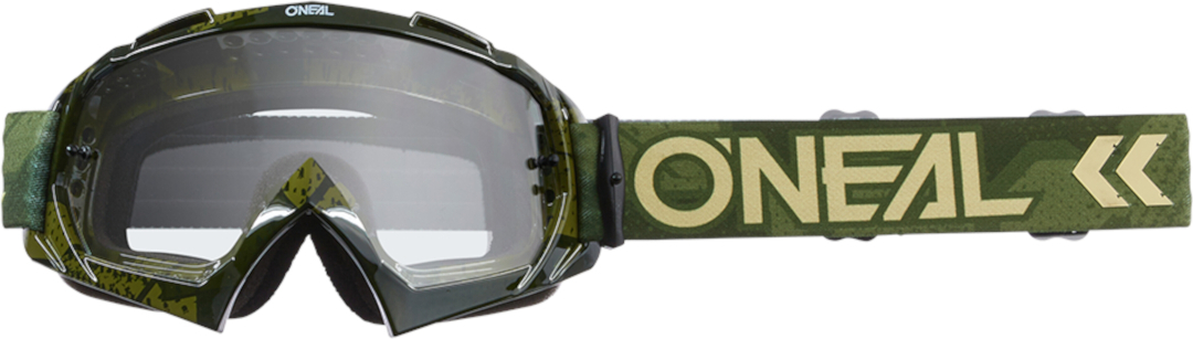Oneal B-10 Camo V.22 Motocross Goggles, clear, clear, Size One Size
