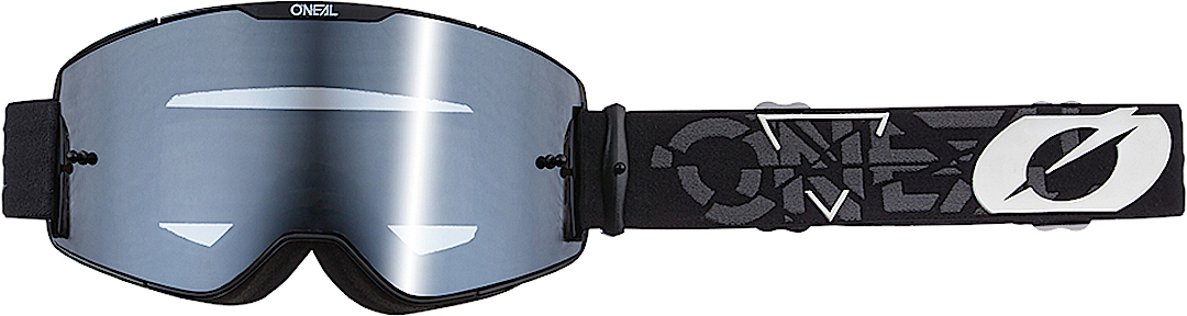 Oneal B-20 Strain V.22 Motocross Goggles, black-white, black-white, Size One Size