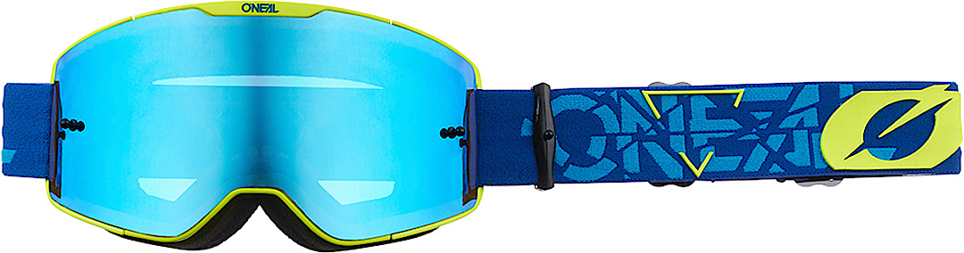Oneal B-20 Strain V.22 Motocross Goggles, blue-yellow, blue-yellow, Size One Size