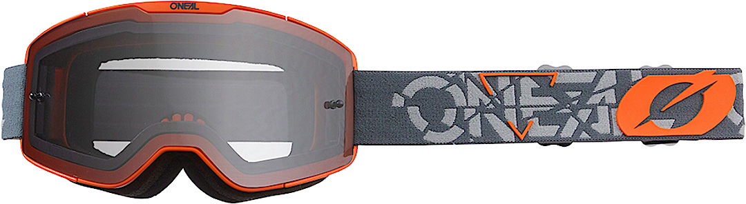 Oneal B-20 Strain V.22 Motocross Goggles, grey-orange, grey-orange, Size One Size