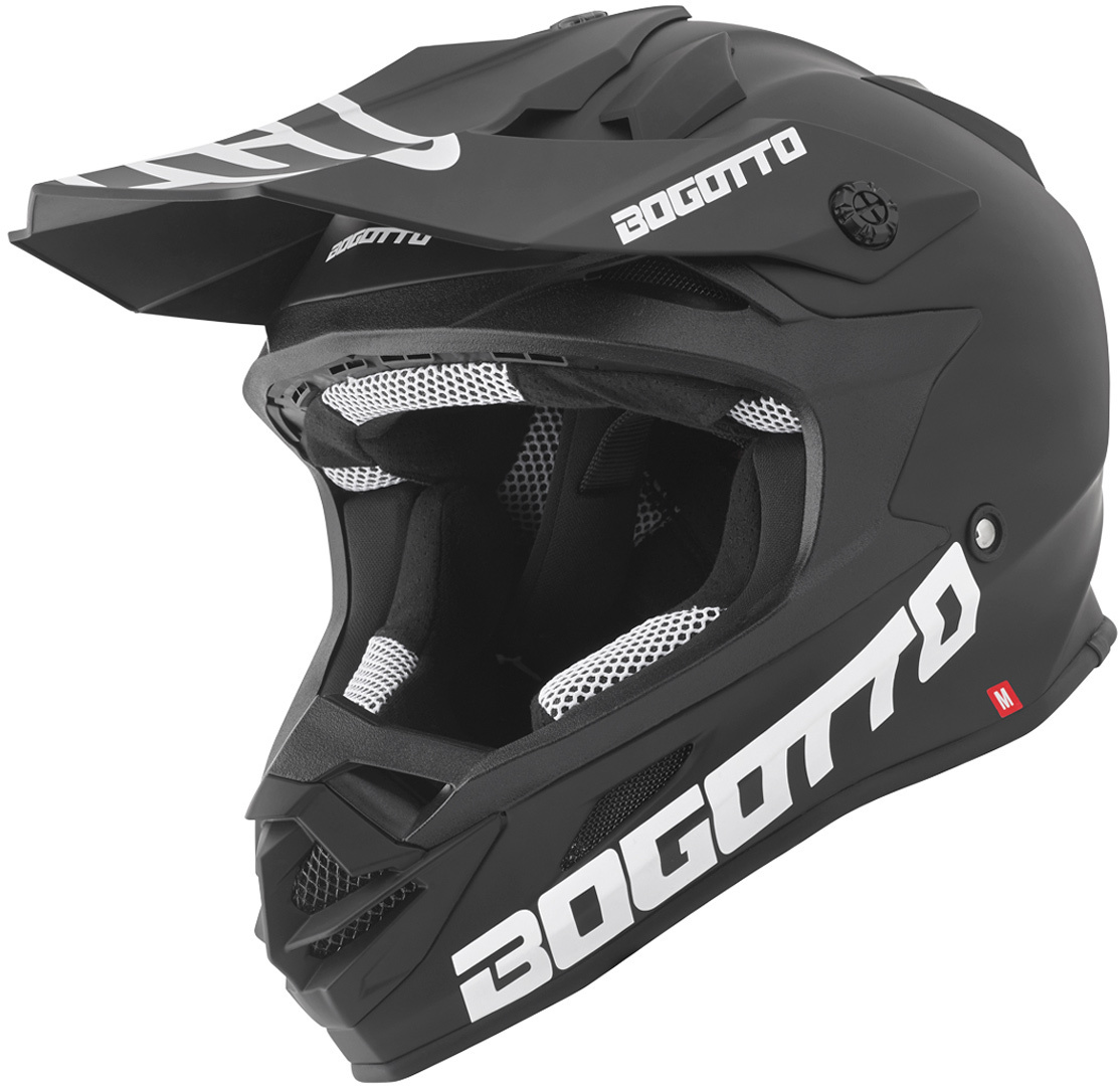 Bogotto V328 Fiberglas Motorcross Helm, zwart, afmeting XS