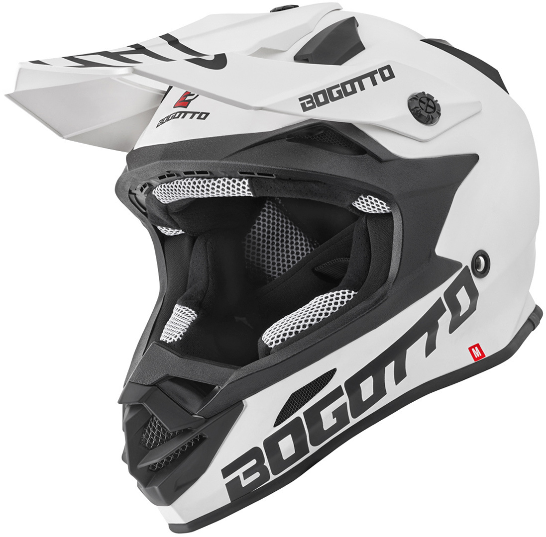 Bogotto V328 Fiberglas Motorcross Helm, wit, afmeting 2XL