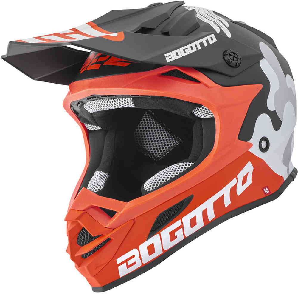 Bogotto V328 Camo Casco de motocross de fibra de vidrio