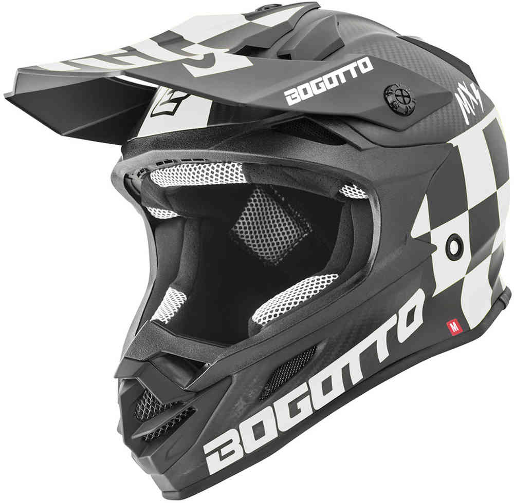 Bogotto V328 Xadrez Carbon Capacete de Motocross