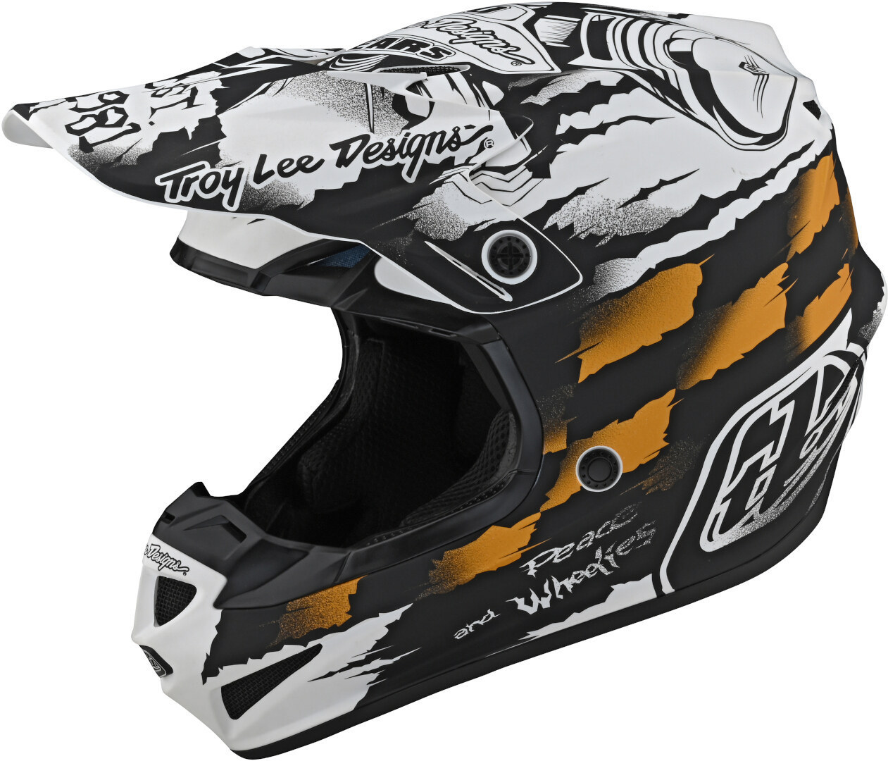 Troy Lee Designs SE4 Strike Motocross Helmet, black-white, Size L, black-white, Size L
