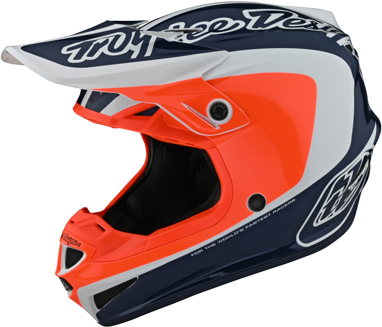 Troy Lee Designs SE4 Corsa Motocross Helmet, white-blue-orange, Size XL, white-blue-orange, Size XL