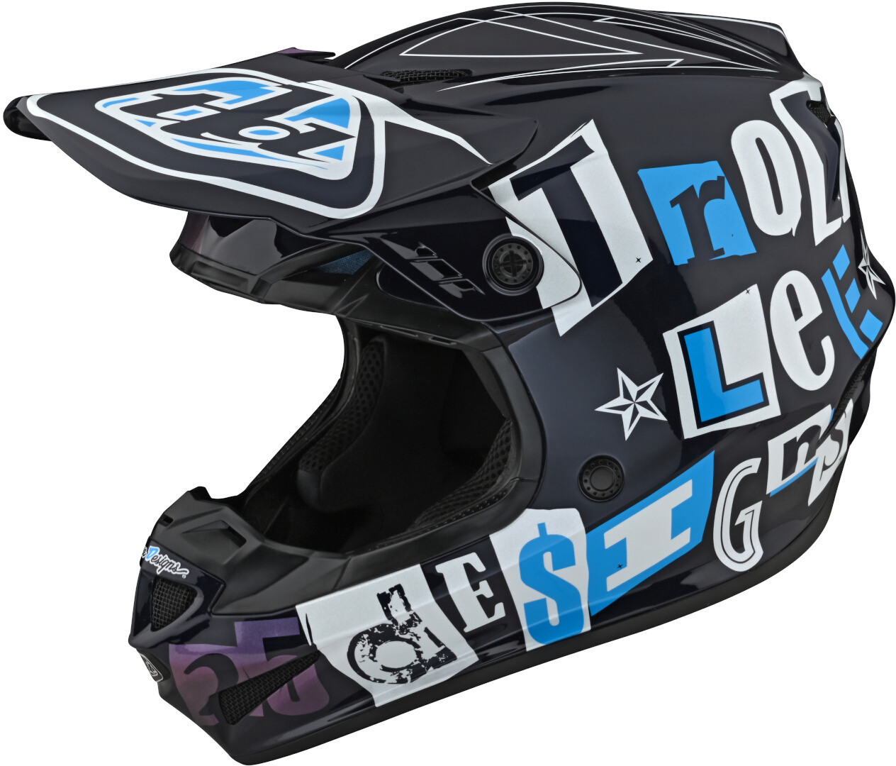 Image of Troy Lee Designs GP Anarchy Casco motocross, nero-bianco-blu, dimensione L