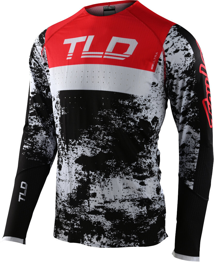 Troy Lee Designs SE Ultra Grime Motocross Jersey, black-white-red, Size M, black-white-red, Size M