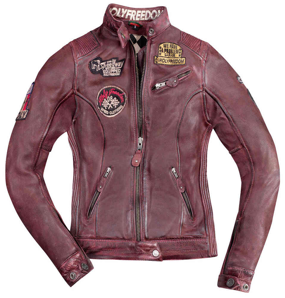 Ladies burgundy leather jacket sales