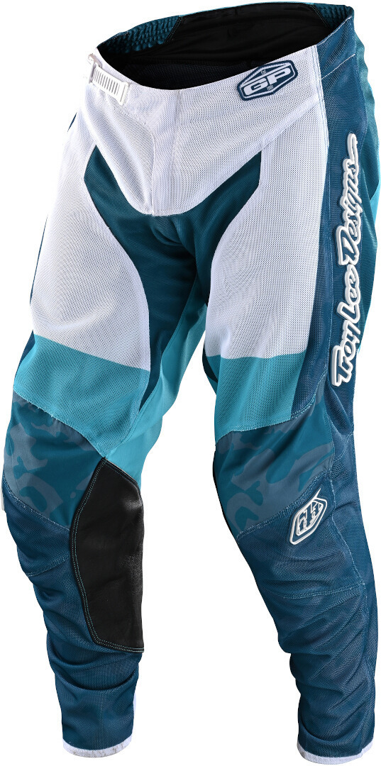 Troy Lee Designs GP Air Veloce Camo Motocross Pants Motocross Byxor, vit-blå, storlek 36