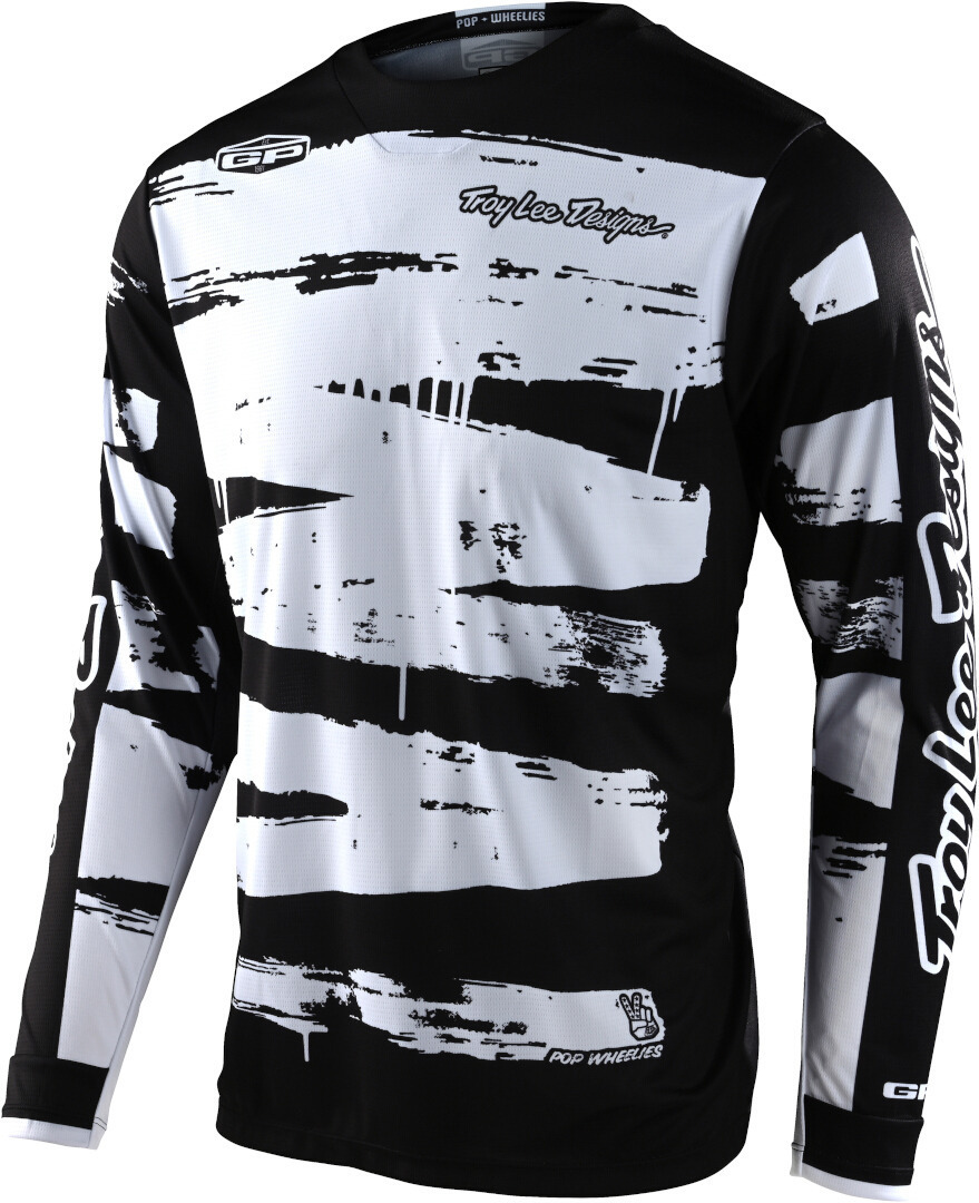 Troy Lee Designs GP Brushed Motocross Jersey, black-white, Size S, black-white, Size S