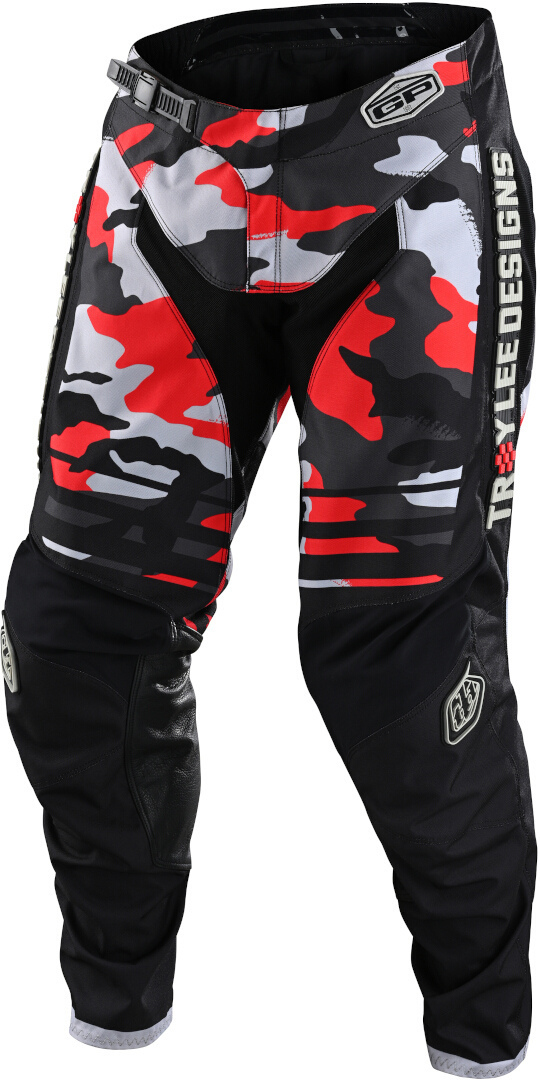 Troy Lee Designs GP Formula Camo Motocross Byxor, svart-grå-röd, storlek 36