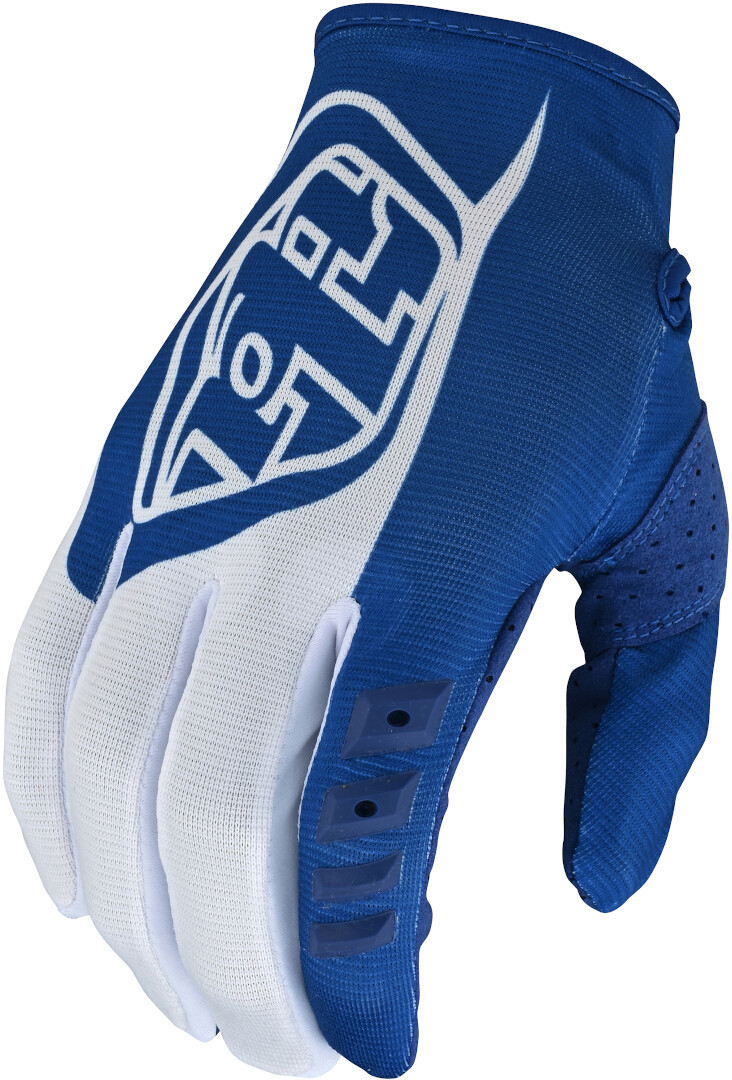Troy Lee Designs GP Motocross Gloves, white-blue, Size S, white-blue, Size S