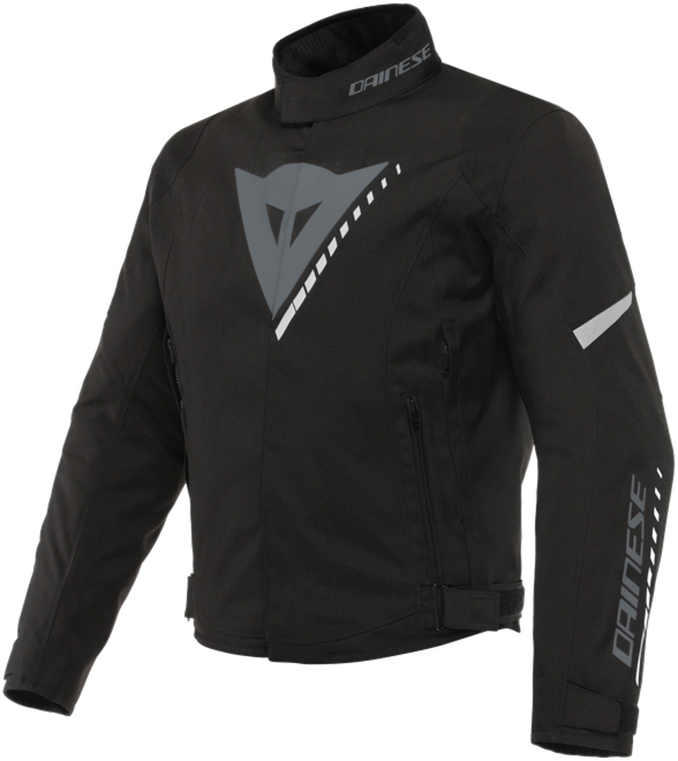Dainese Veloce D-Dry Motorfiets textiel jas, zwart-grijs-wit, afmeting 46