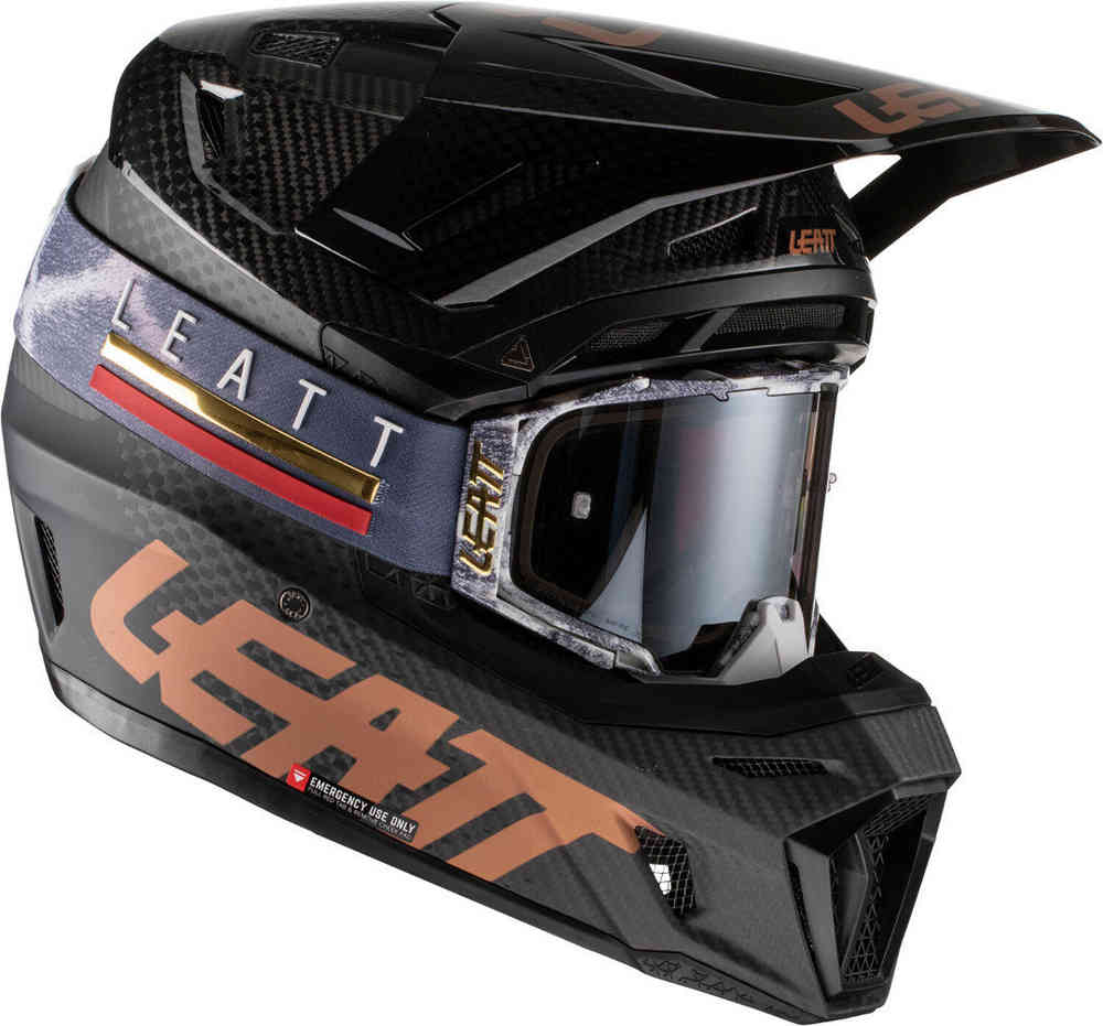 Leatt Moto 9.5 V22 Carbon Motocross hjelm med beskyttelsesbriller