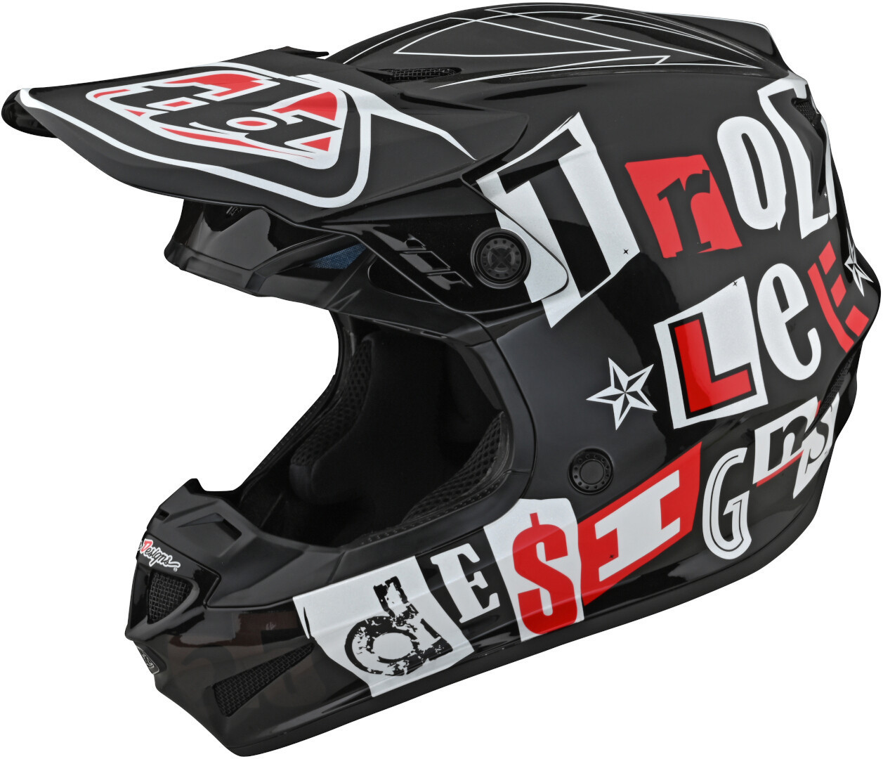 Image of Troy Lee Designs GP Anarchy Casco da motocross giovanile, nero-bianco-rosso, dimensione L