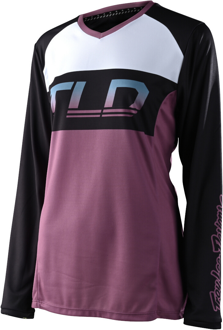 Troy Lee Designs GP Icon Ladies Motocross Jersey, black-white-pink, Size XS for Women, black-white-pink, Size XS for Women