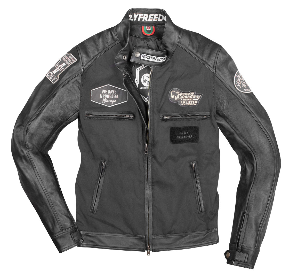HolyFreedom Zero TL veste de moto en cuir/textile, noir, taille 3XL pour Hommes